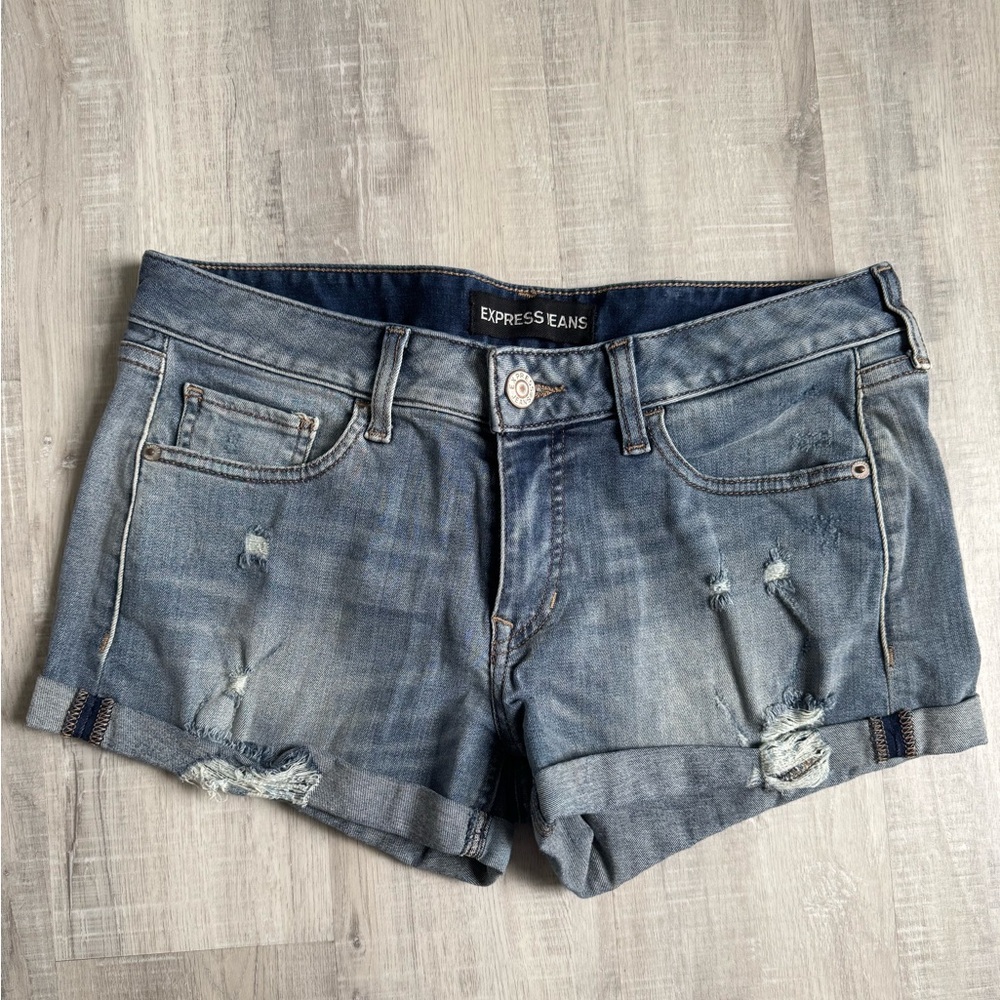 Express Jeans Women's Blue Denim Shorts